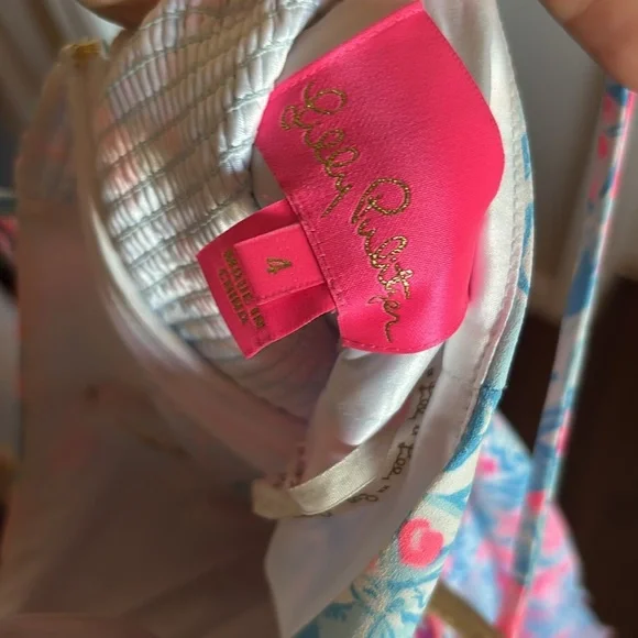 Lilly Pulitzer Bente Romper in Bondi Blue My Little Peony - Picture 6 of 7